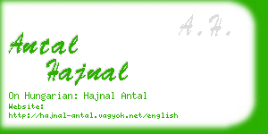 antal hajnal business card